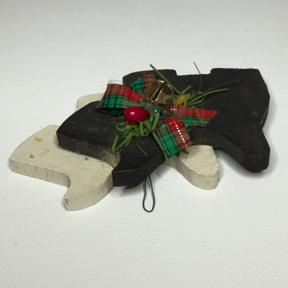 Handmade Rustic Wooden Scottie Dog Christmas Holiday Ornament - Picture 5 of 6